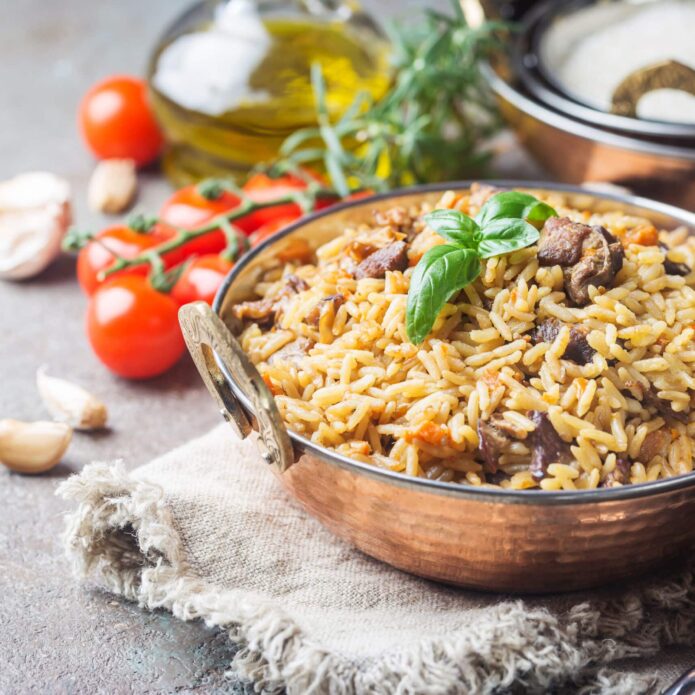 Bowl mit Lamm und Pilaf